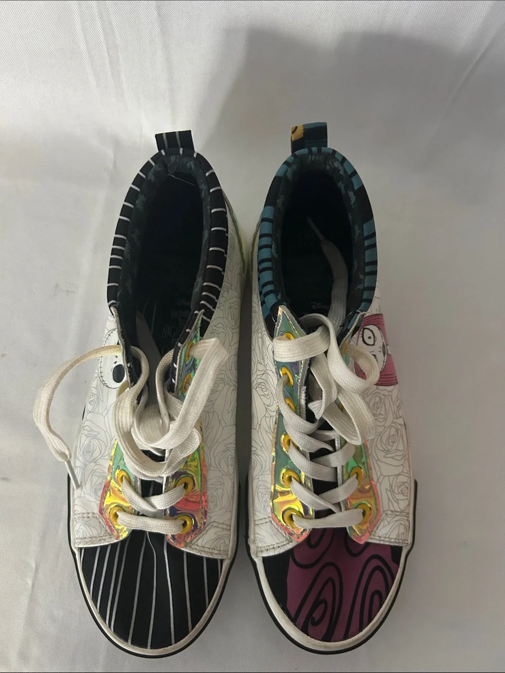 Ground Up Disney's Jack & Sally Women's Hi-Top Sneakers Size 7